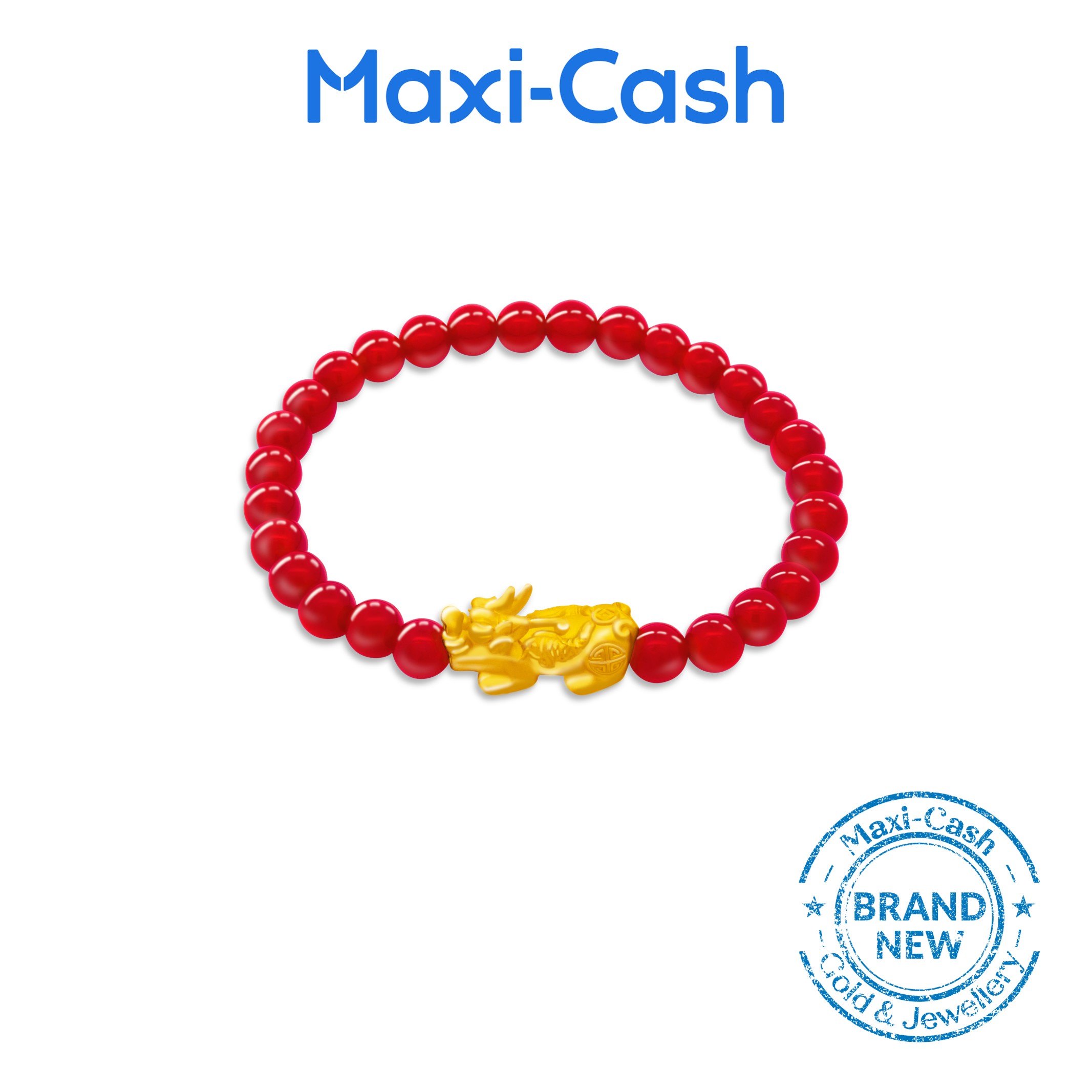 Golden Prosperity Pixiu Bracelet in 999 Gold (Red)