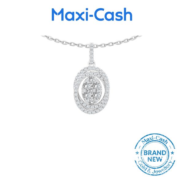 Shimmering Elegance Pendant in 18K White Gold