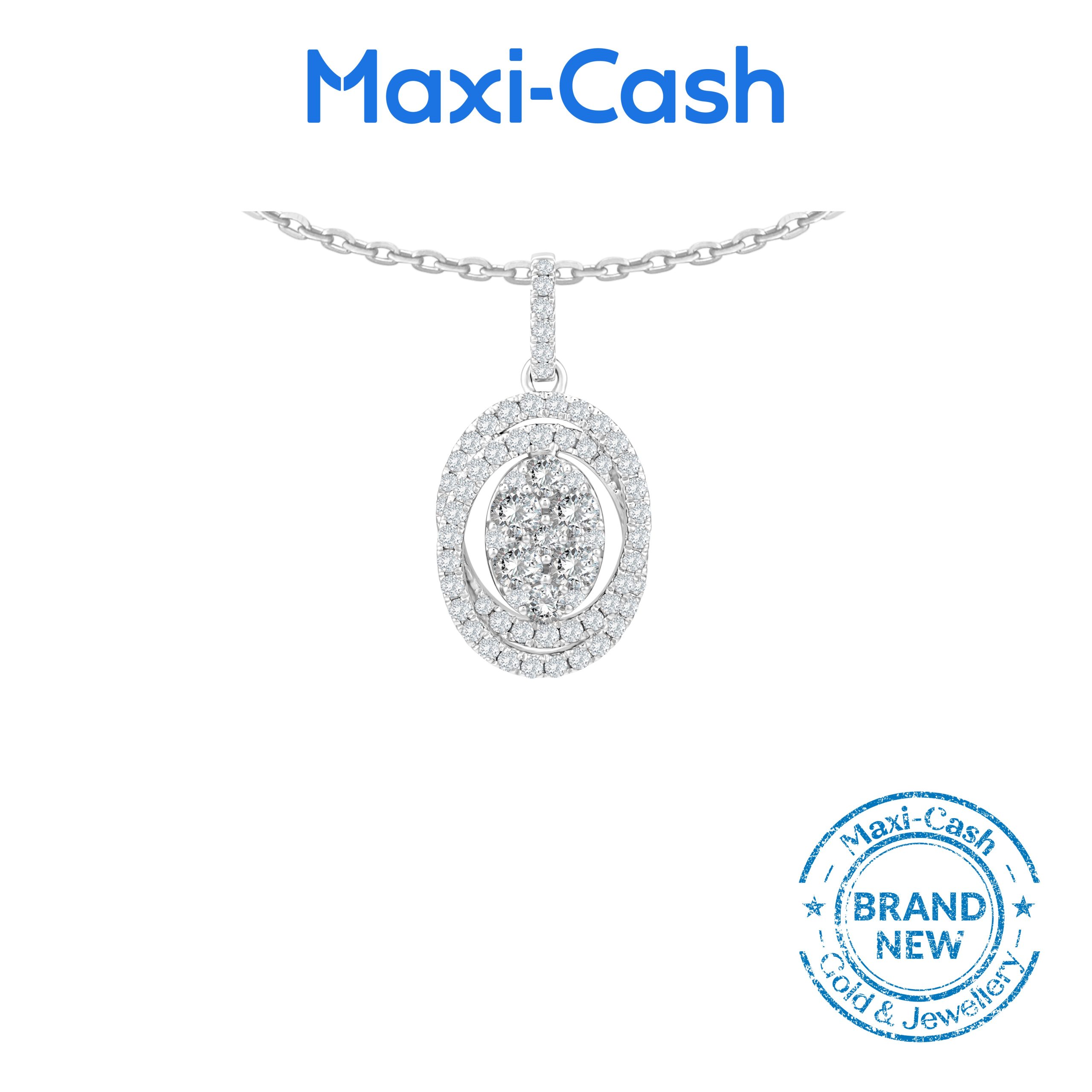 Shimmering Elegance Pendant in 18K White Gold