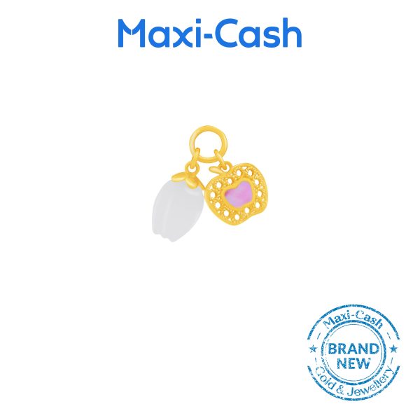 Golden Apple Tulip Nephrite Pendant in 999 Gold - Image 2