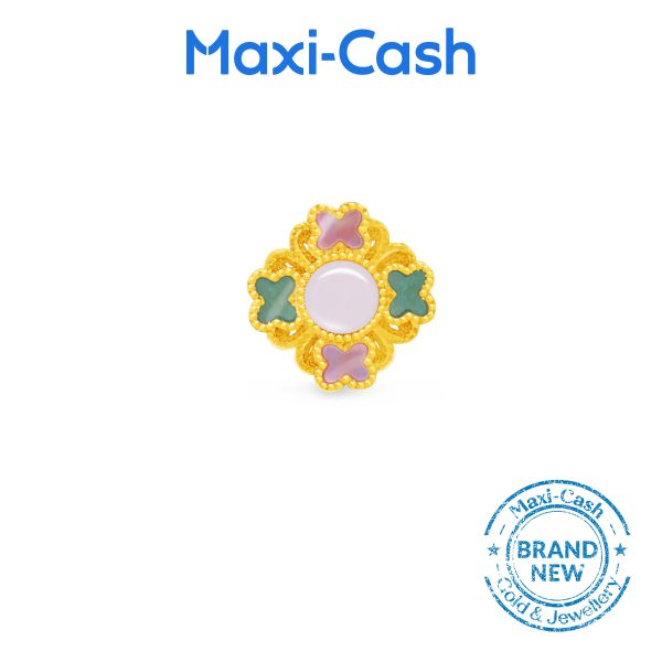 Butterfly Nephrite Fantasi Charm in 999 Gold