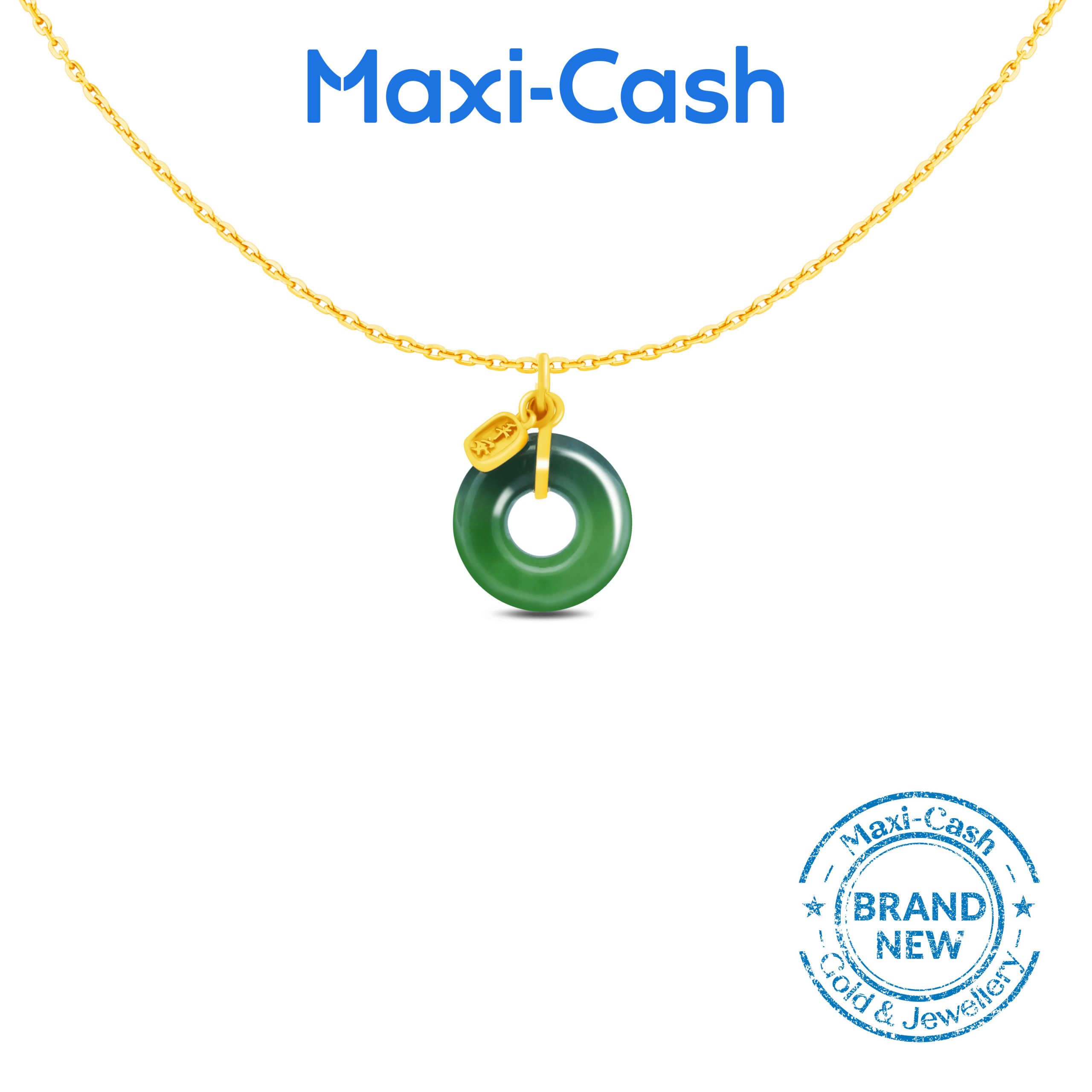 Harmony Ruyi Knot Nephrite Pendant in 999 Gold
