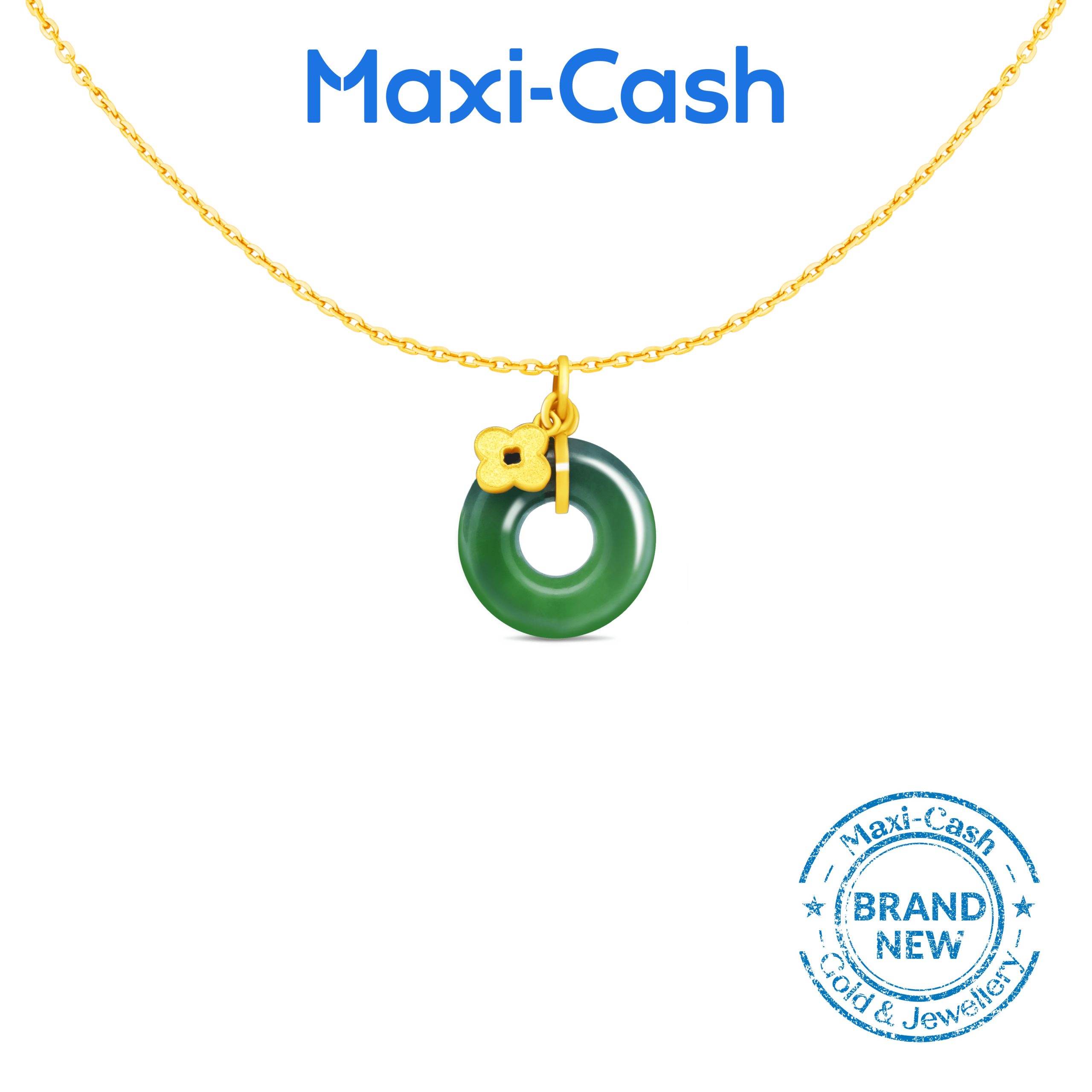Blossom Ruyi Knot Nephrite Pendant in 999 Gold