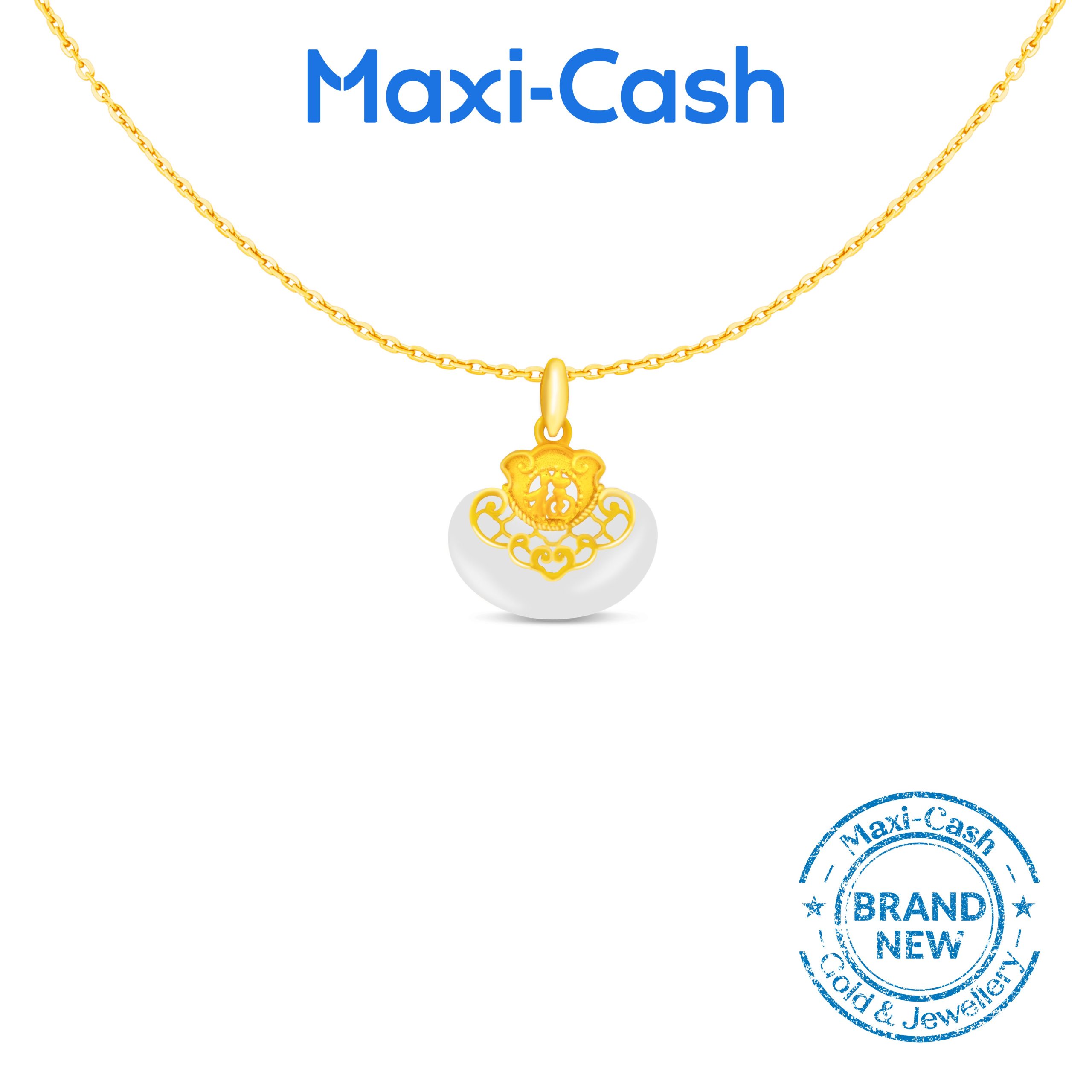 Prosperity Ingot Nephrite Pendant in 999 Gold