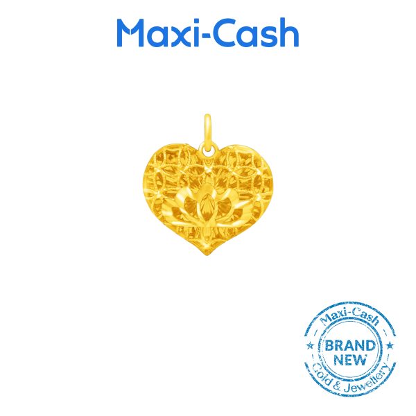 Lattice Heart Pendant in 999 Gold - Image 2
