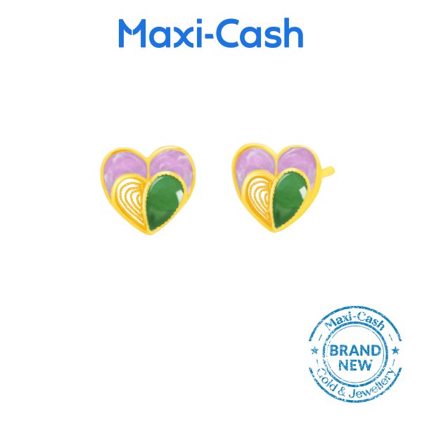 Infinite Affection Nephrite Earrings in 999 Gold