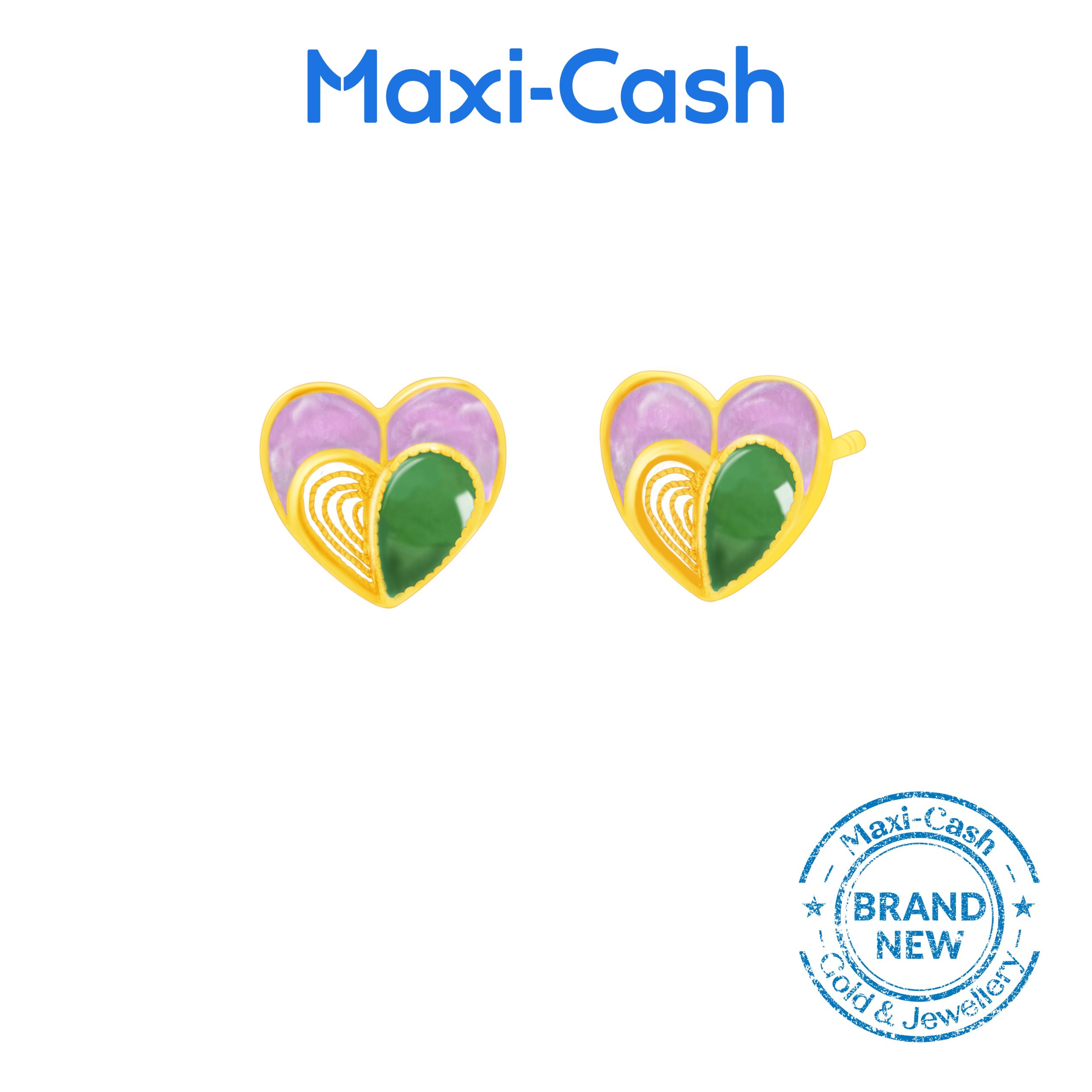 Infinite Affection Nephrite Earrings in 999 Gold