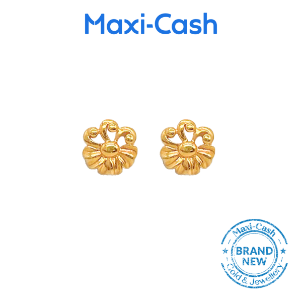 Golden Padma Earrings in 916 Gold