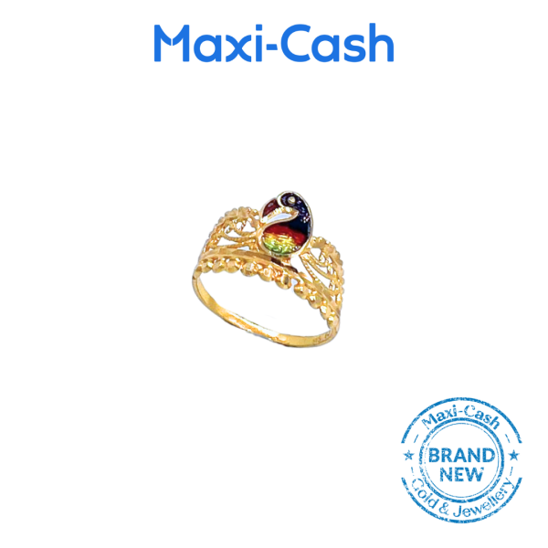 Mumbai Peafowl Ring in 916 Gold
