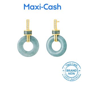 Royal Radiance Jadeite Earrings in 18K Yellow Gold