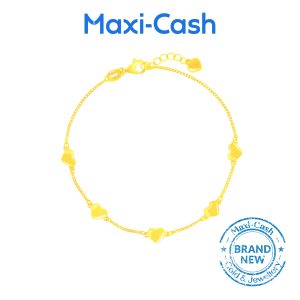 Grace Heart Bracelet in 916 Gold