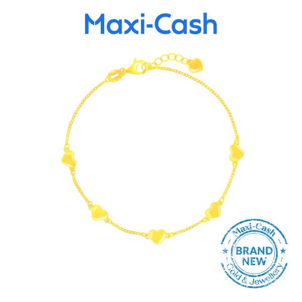 Grace Heart Bracelet in 916 Gold