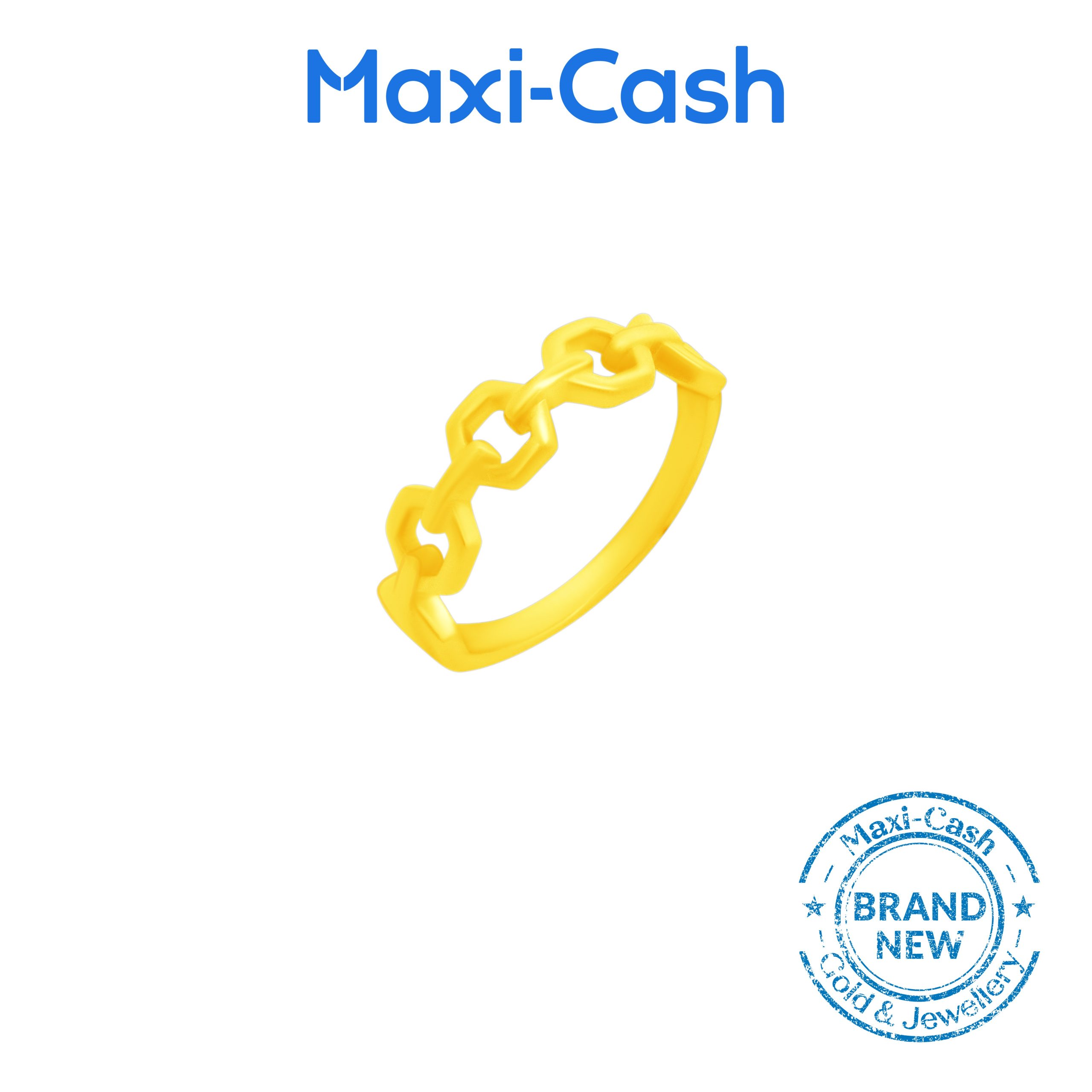 Geometric Link Ring in 916 Gold