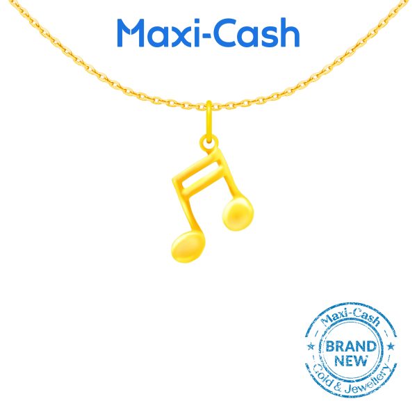 Rhythmic Note Pendant in 916 Gold