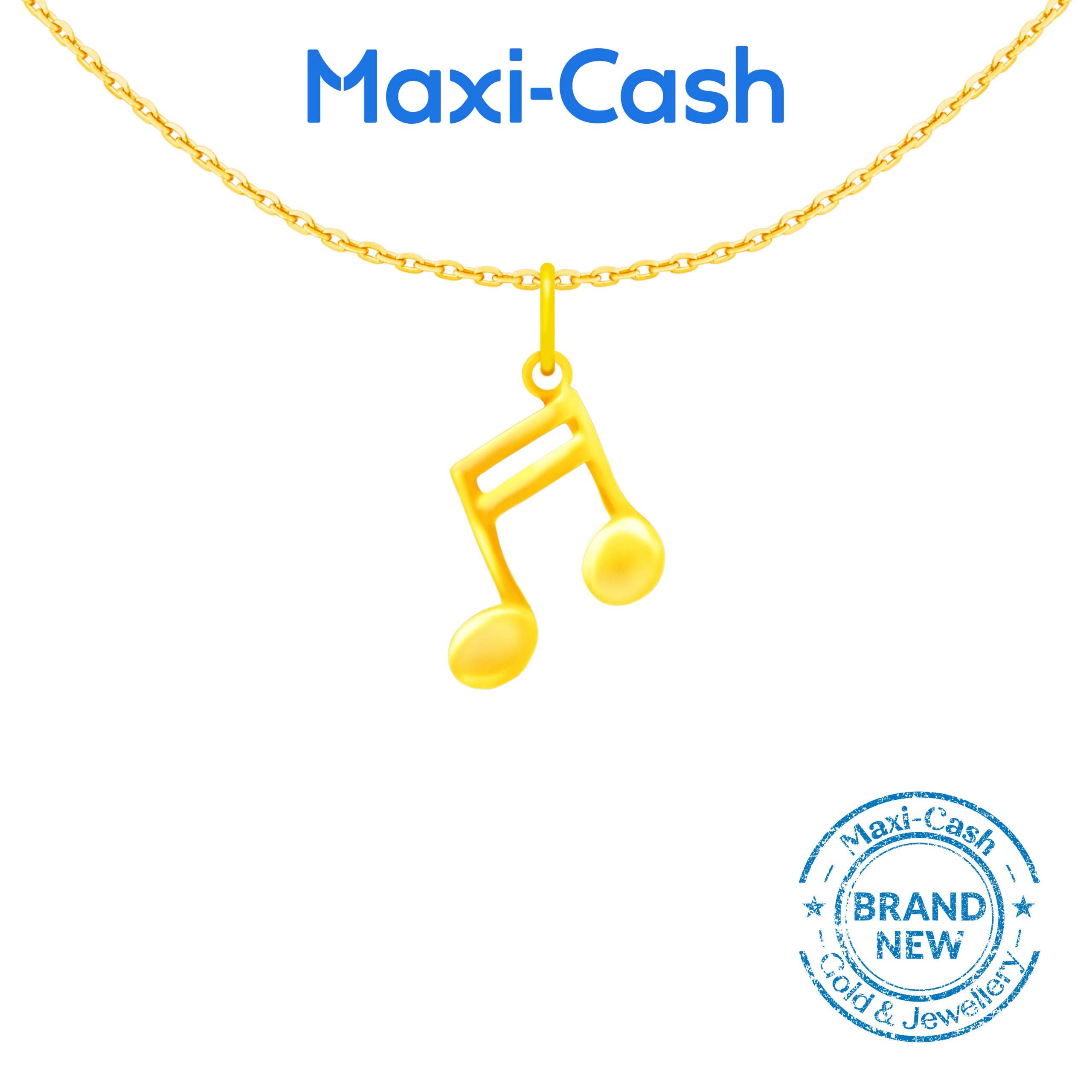 Rhythmic Note Pendant in 916 Gold