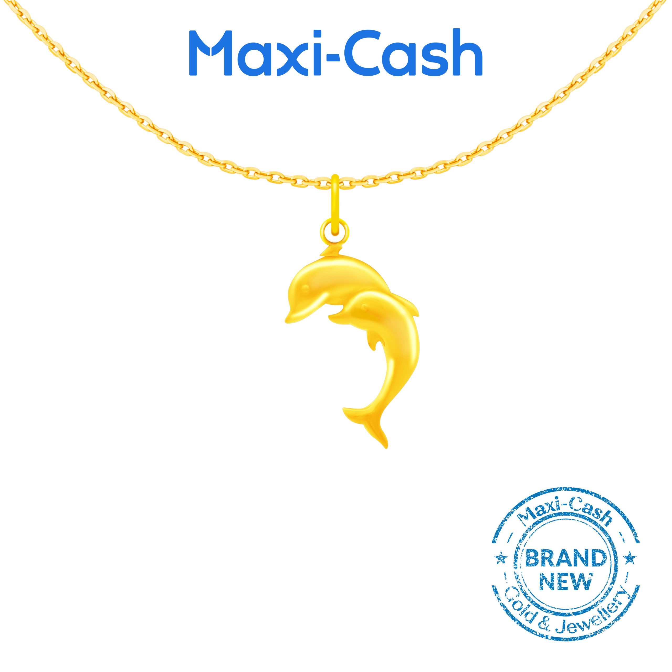Joyful Dolphins Pendant in 916 Gold