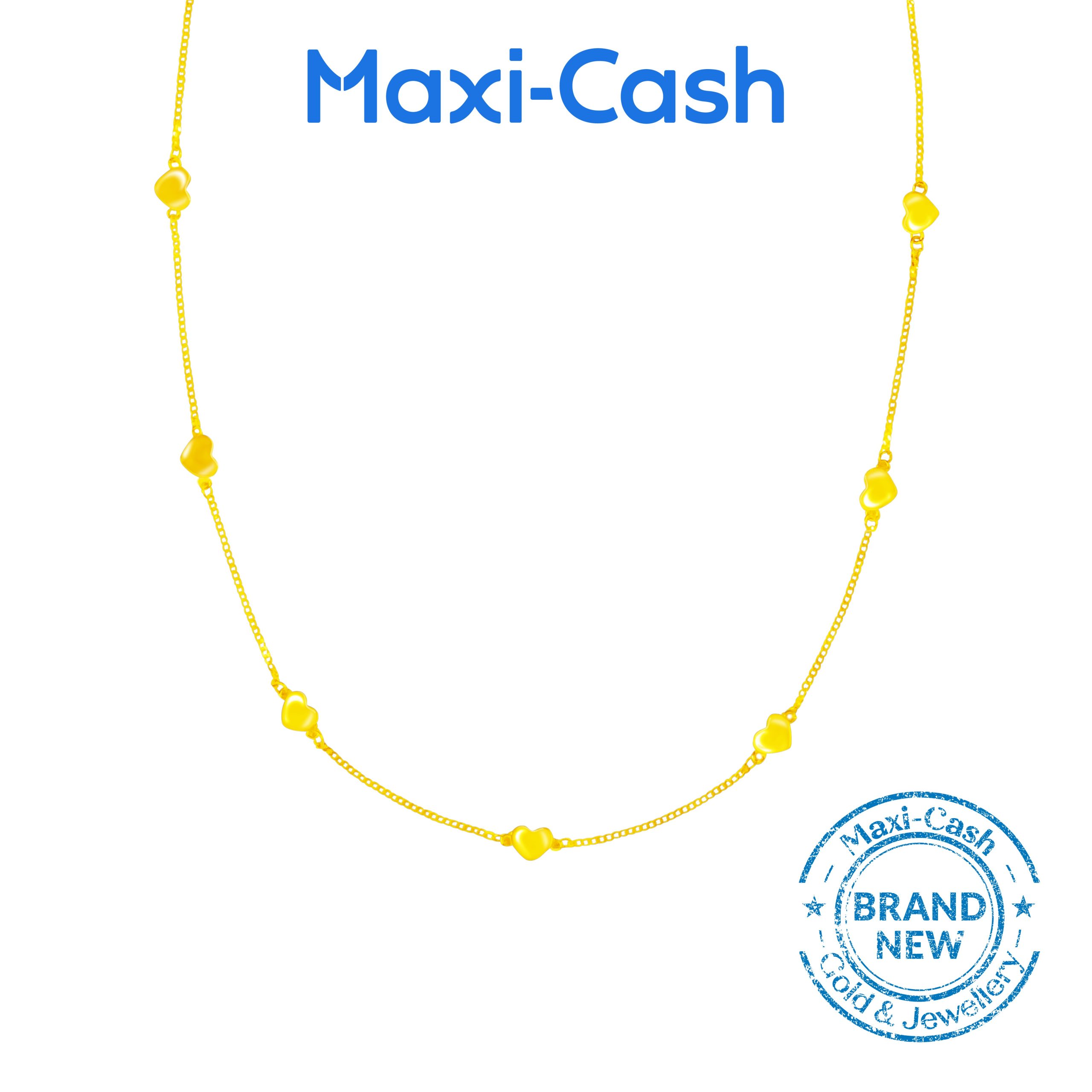 Grace Heart Necklace in 916 Gold