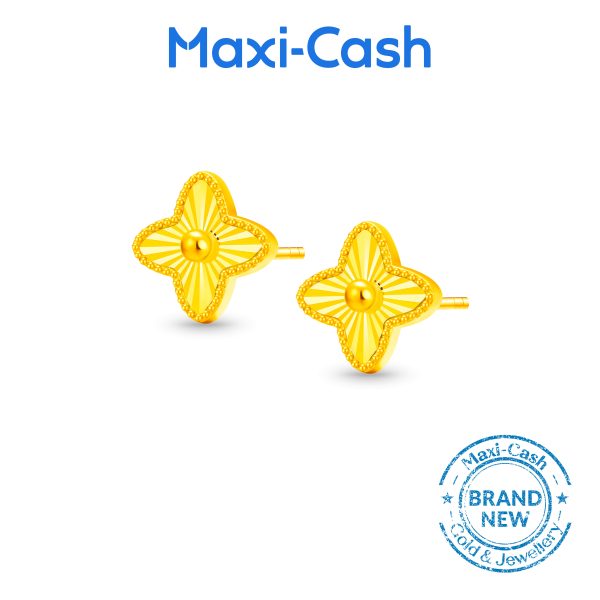 Golden Fleur Earrings in 916 Gold