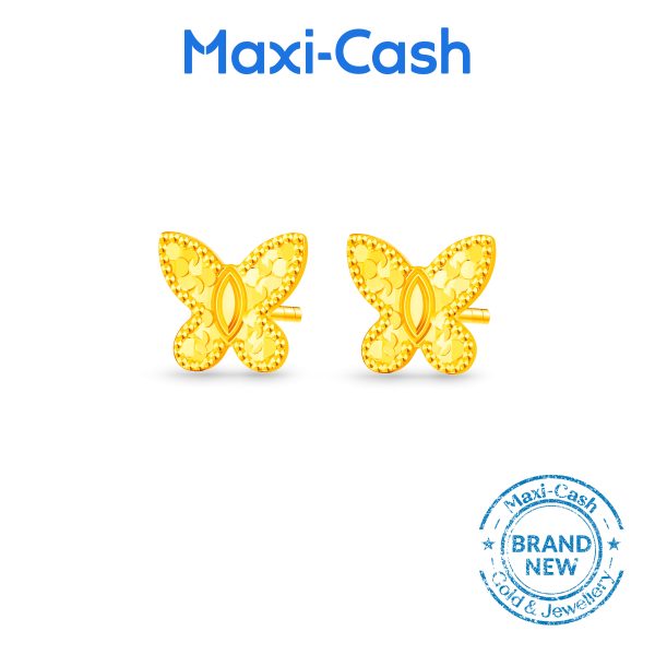 Butterfly Joy Earrings in 916 Gold