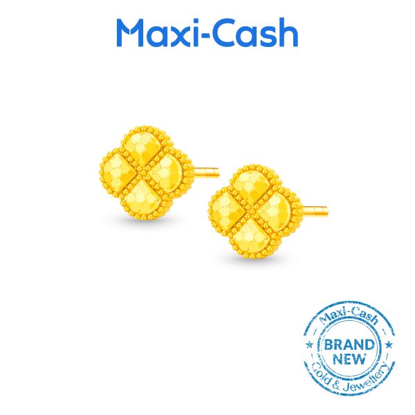 Blooming Clovers Earrings in 916 Gold