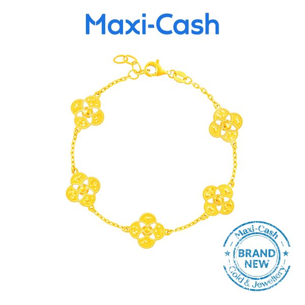 Clover Bloom Bracelet in 916 Gold