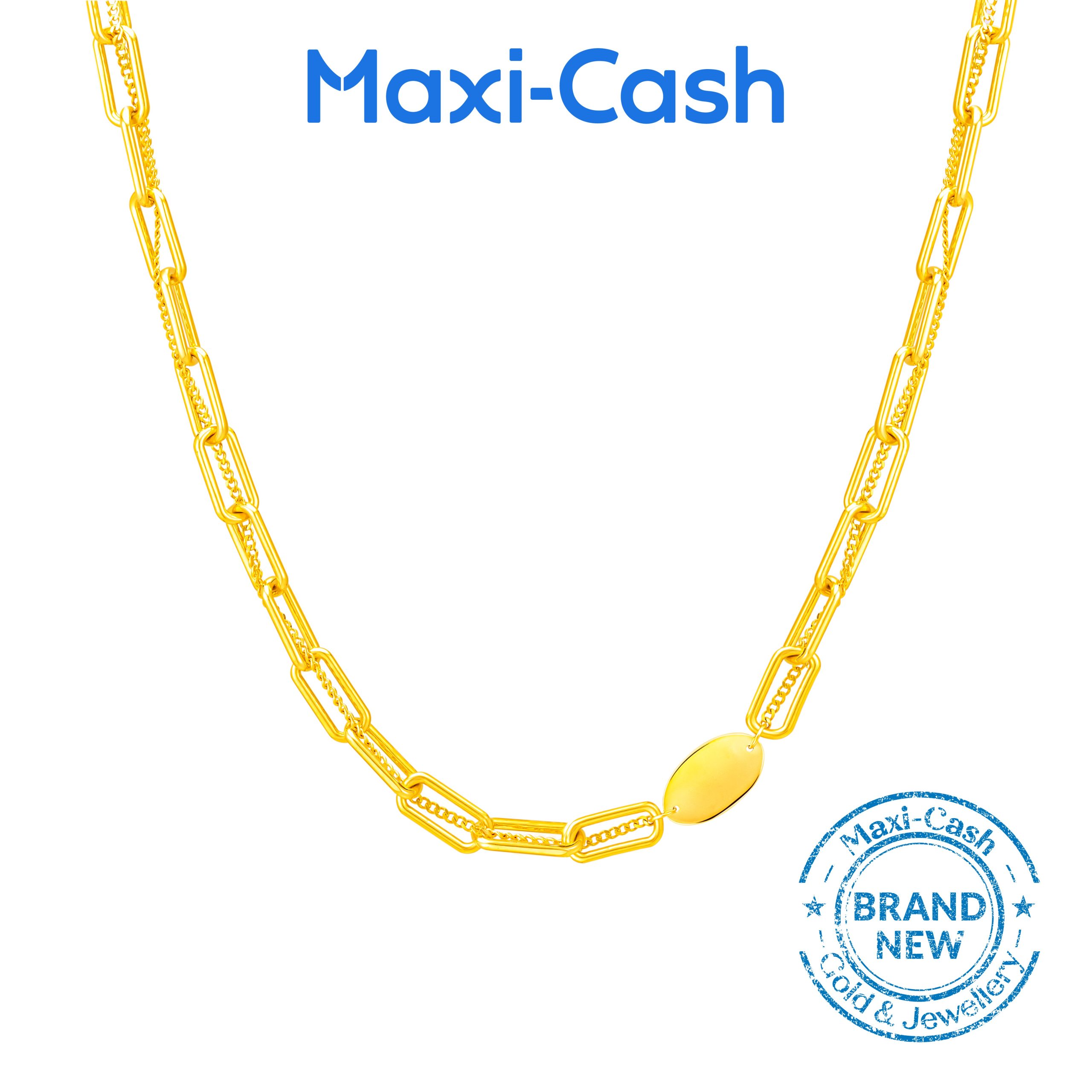 Radiant Twirl Necklace in 916 Gold