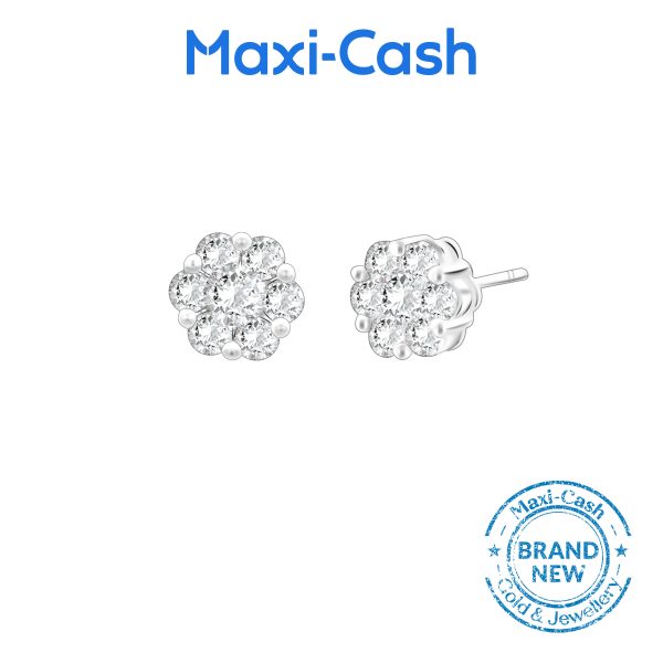 Starry Dream True Carat Earrings in 14K White Gold