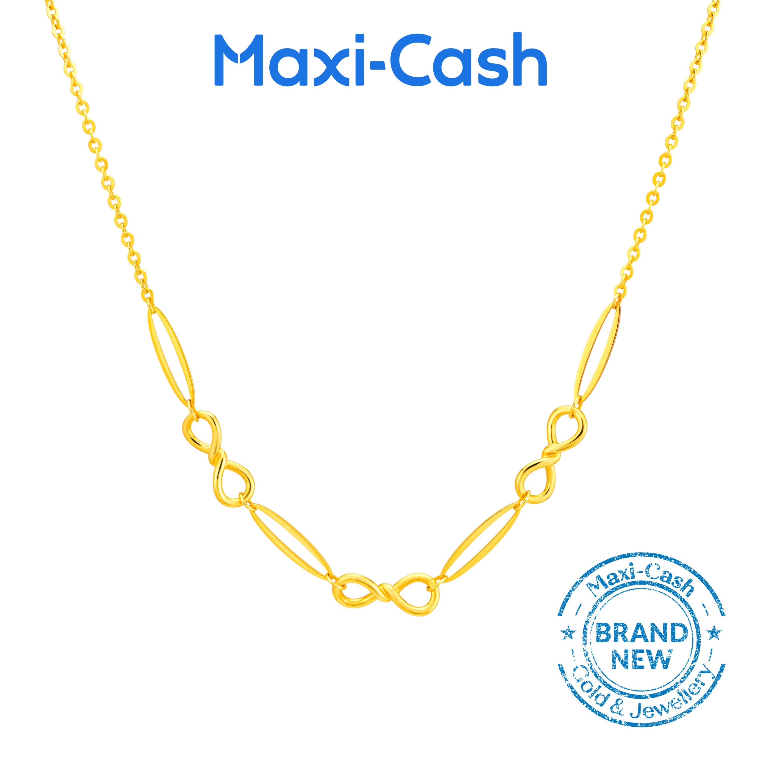 Infinity Knots Necklace in 916 Gold