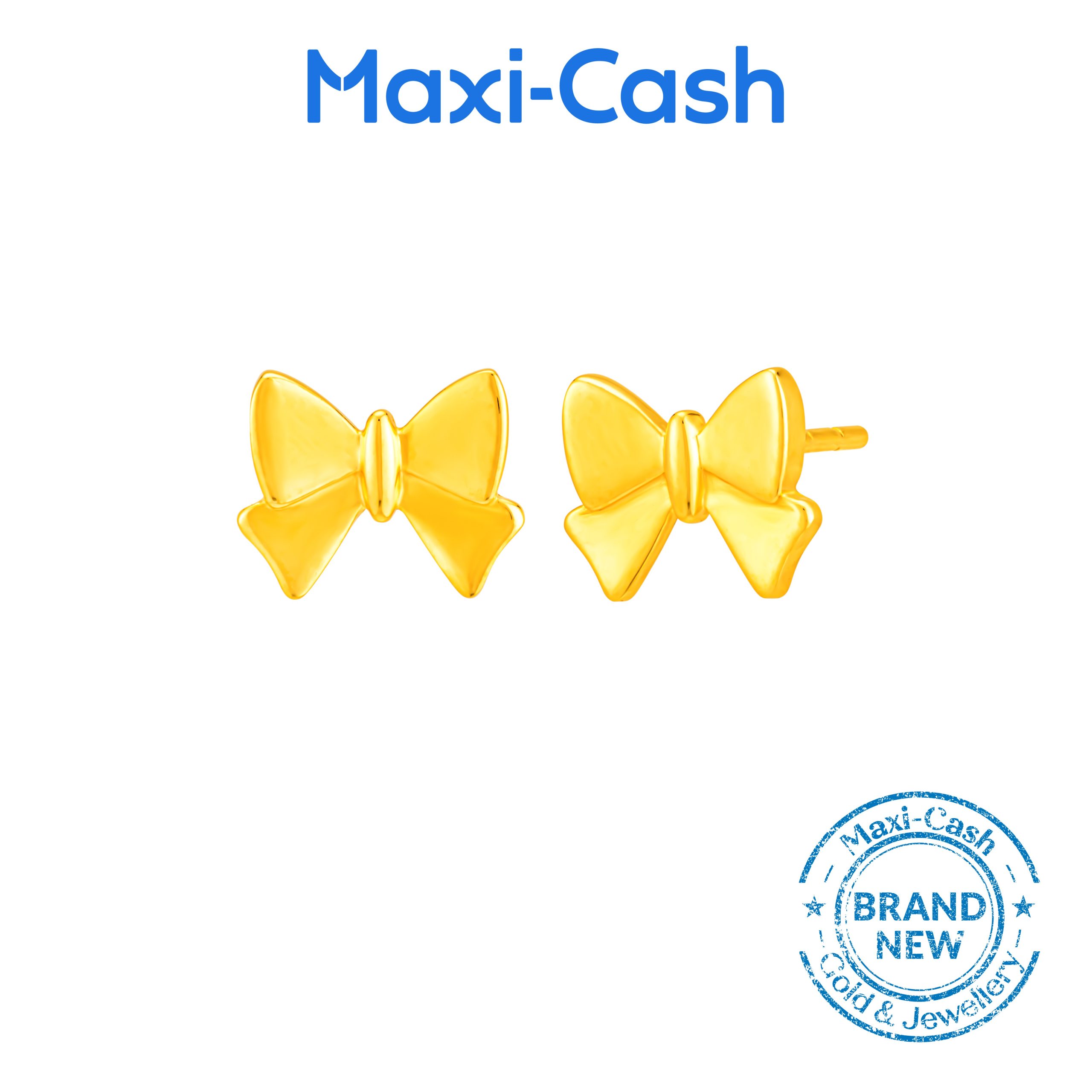 Golden Bow Earrings in 916 Gold