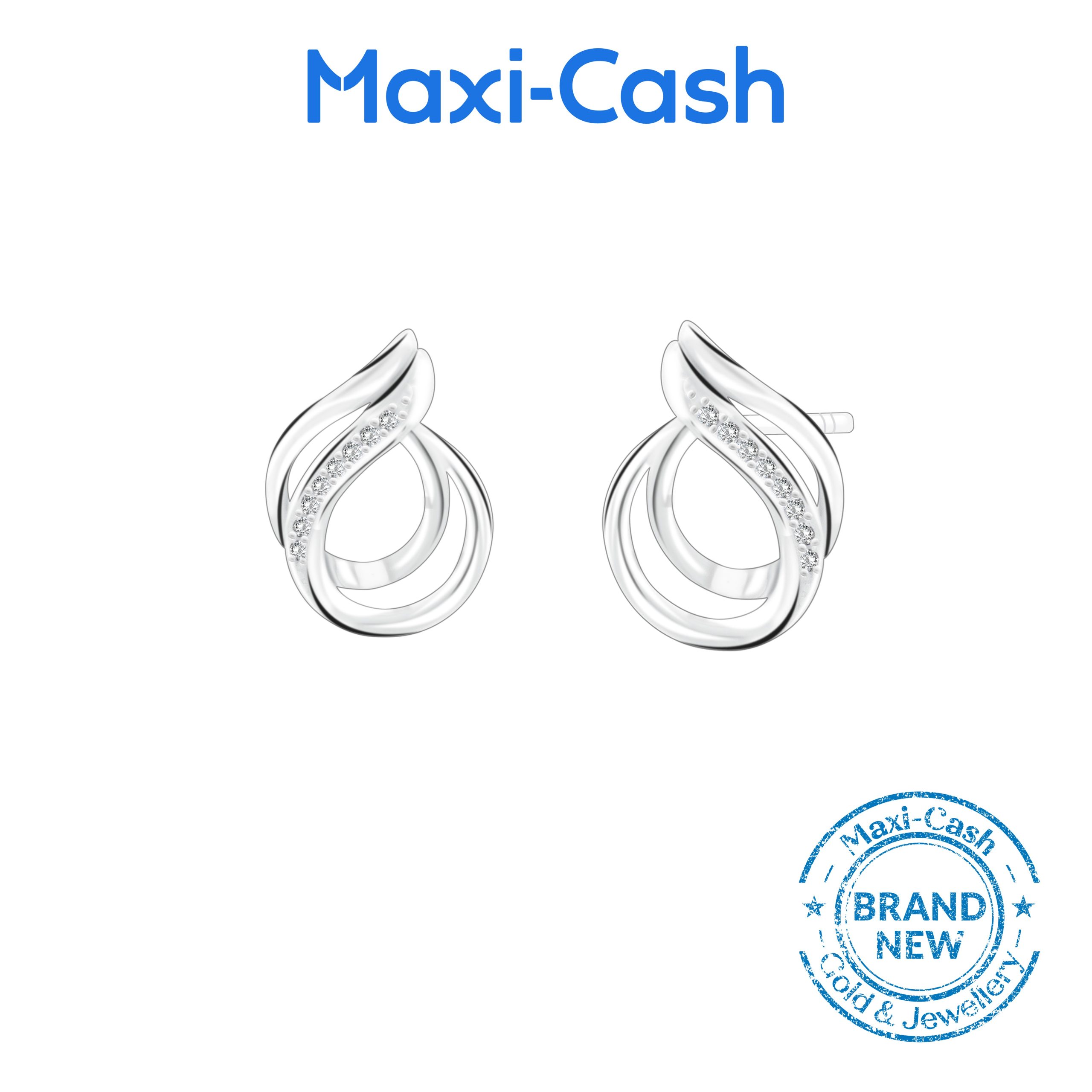 Opaline Trace Earrings in 14K White Gold