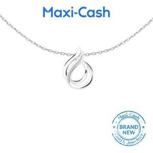 Opaline Trace Diamond Pendant in 14K White Gold