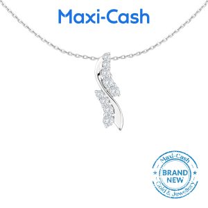 Aurora Veil Diamond Pendant in 18K White Gold
