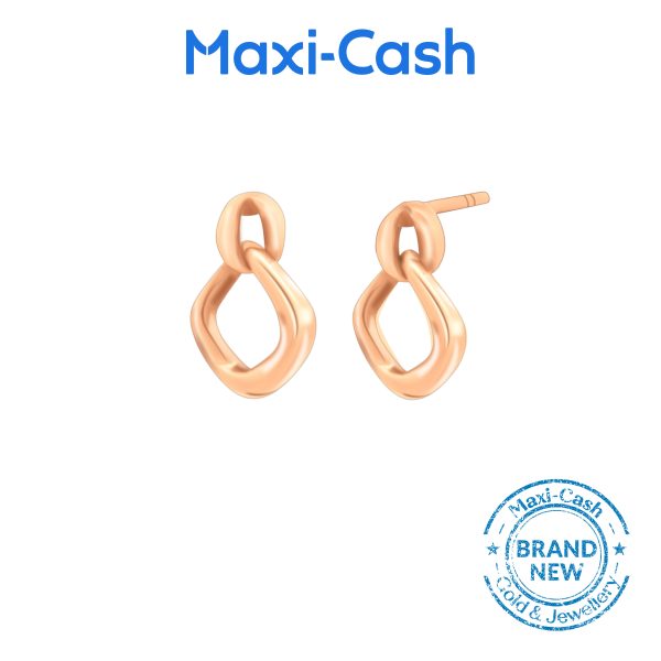 Luxe Loop Rhombus Tinkles Earrings in 18K Rose Gold
