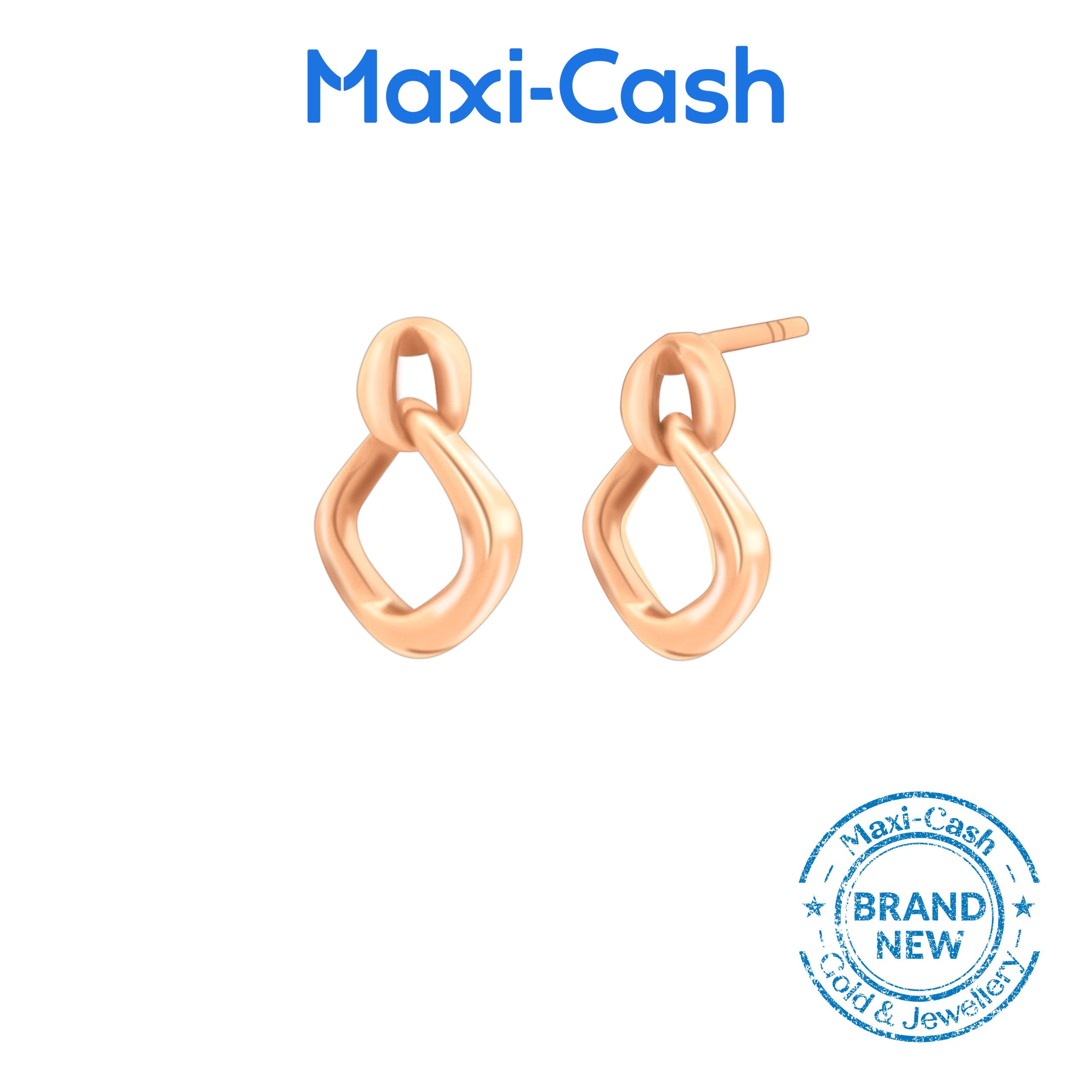 Luxe Loop Rhombus Tinkles Earrings in 18K Rose Gold