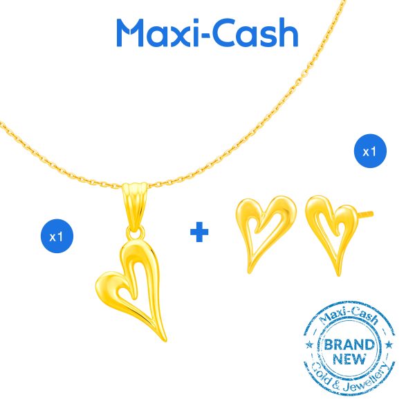 Blissful Heart Pendant and Earrings Bundle Deal
