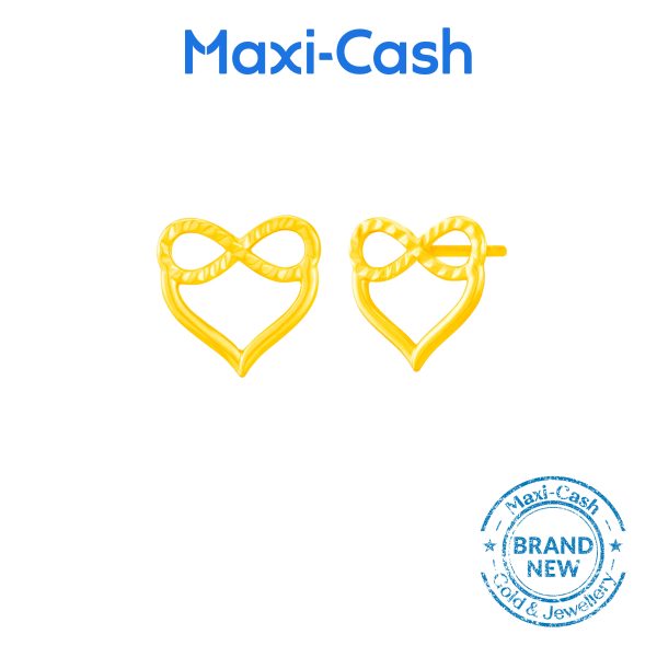 Infinity Heart Earrings in 916 Gold