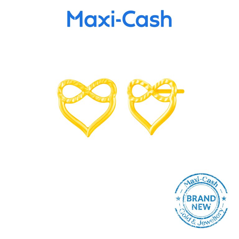 Infinity Heart Earrings in 916 Gold