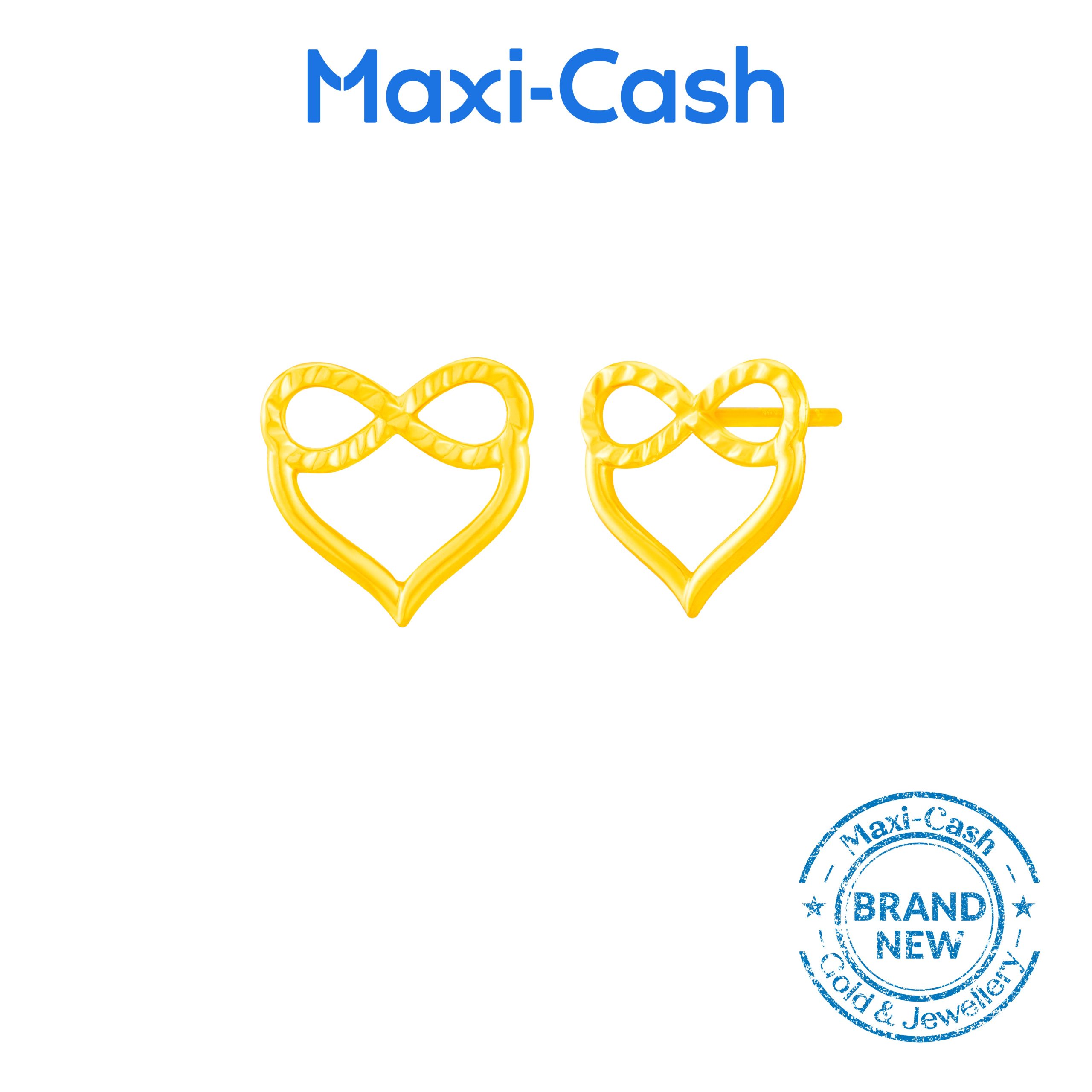 Infinity Heart Earrings in 916 Gold