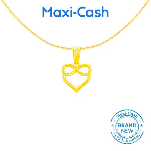 Infinity Heart Pendant in 916 Gold