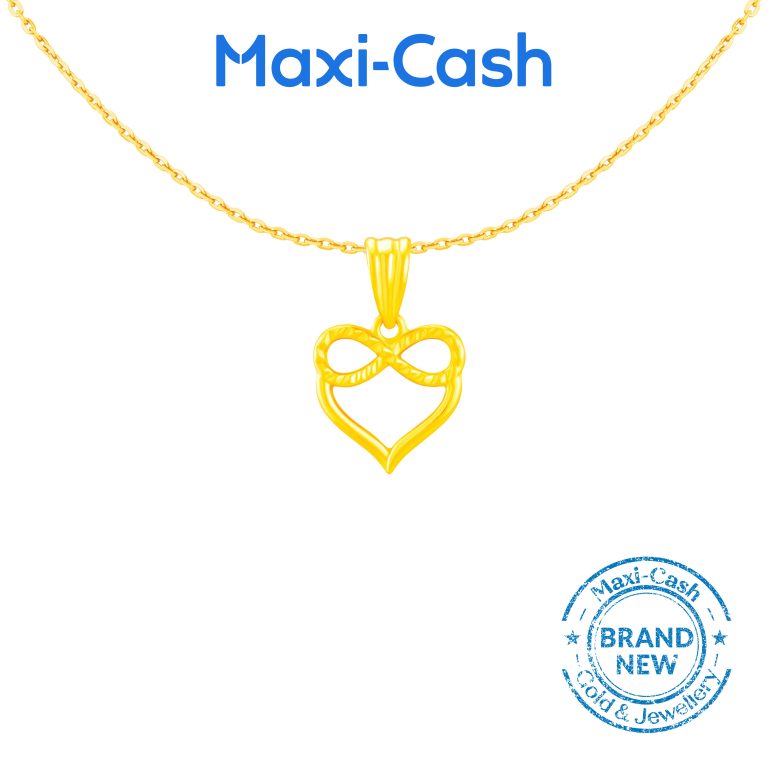 Infinity Heart Pendant in 916 Gold