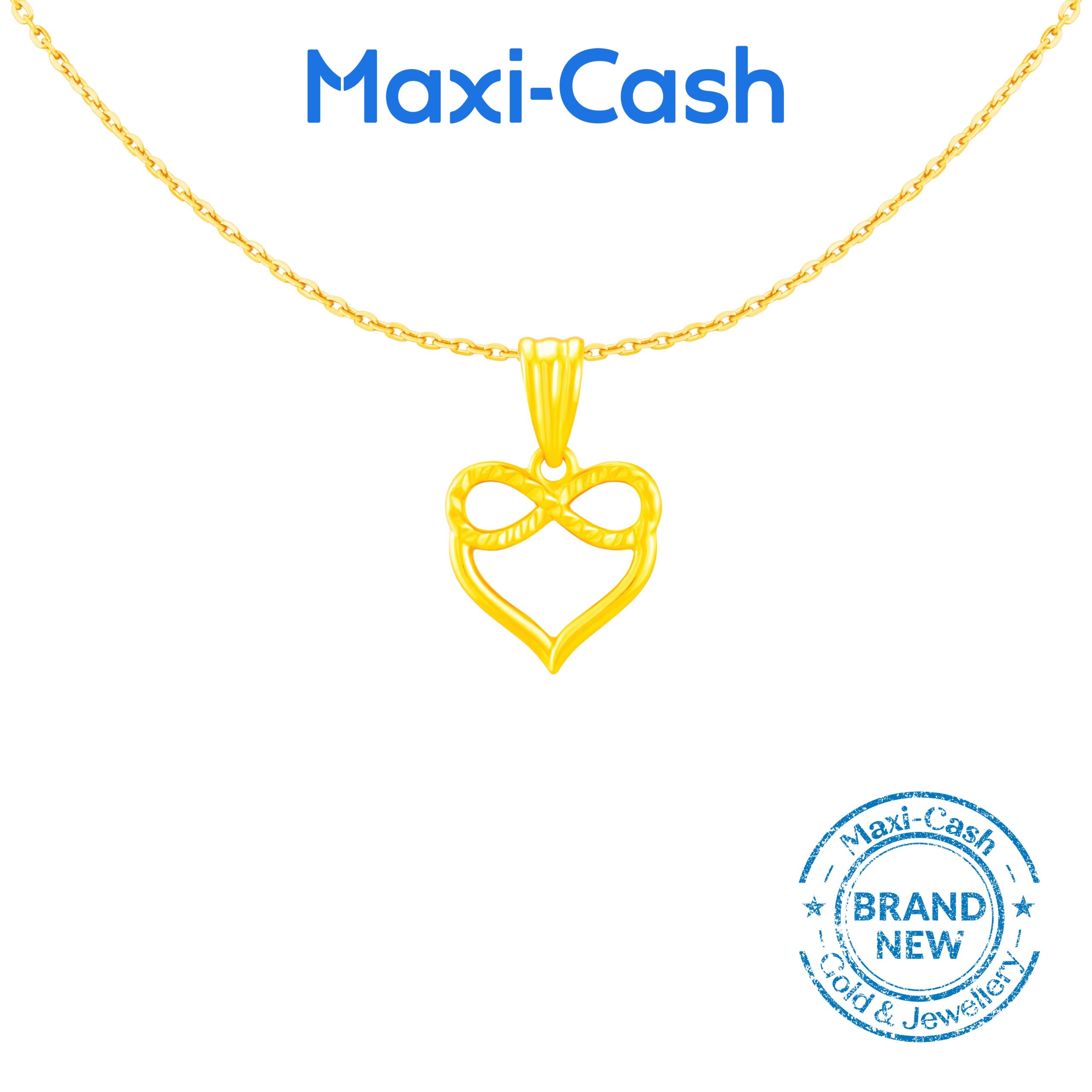 Infinity Heart Pendant in 916 Gold