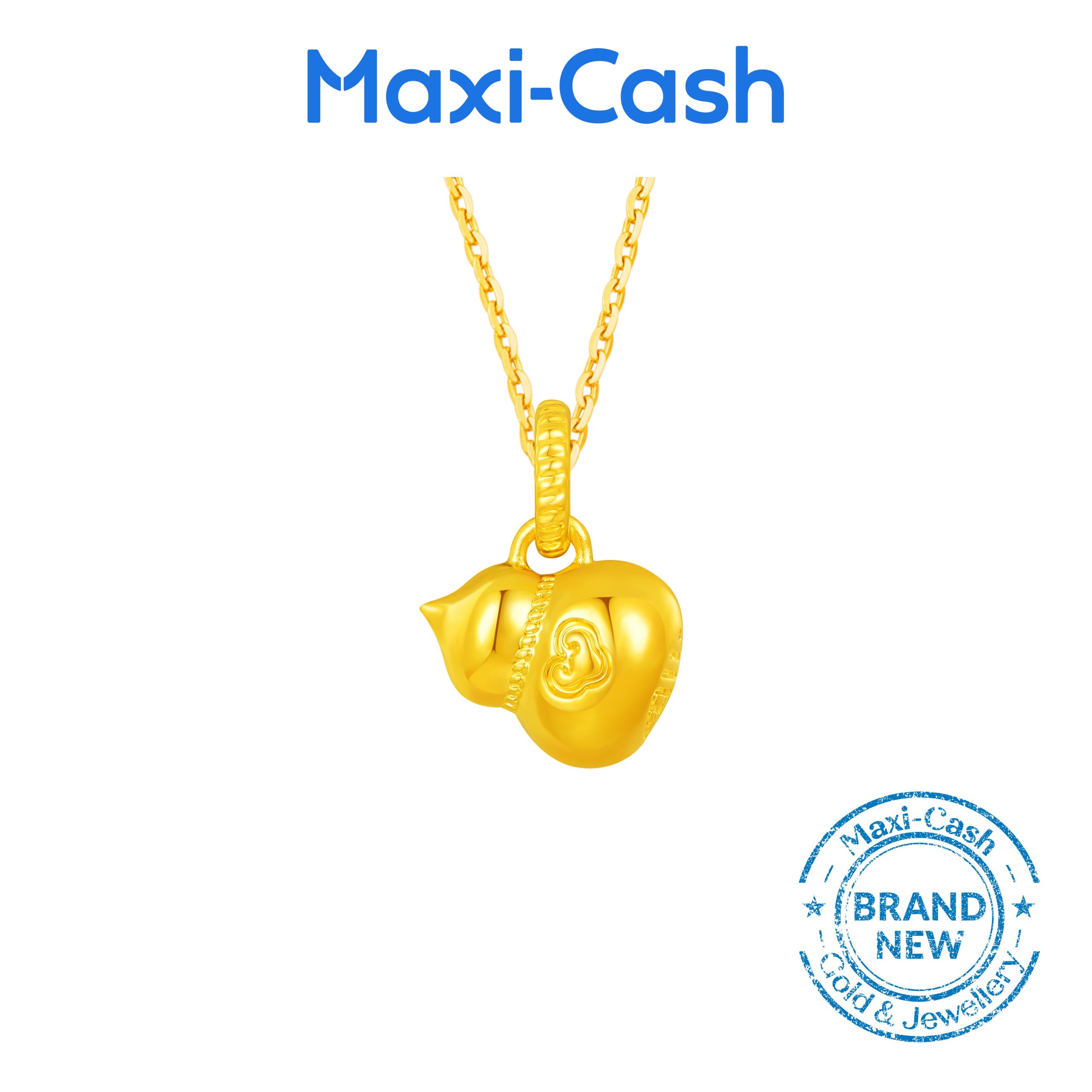 Longevity Gourd (Hulu) Pendant in 916 Gold