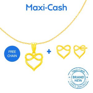 Infinity Heart Pendant and Earrings Bundle Deal