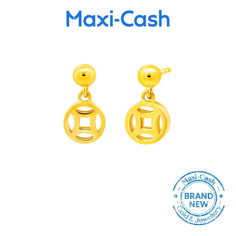 Coins of Fortune Earrings in 916 Gold