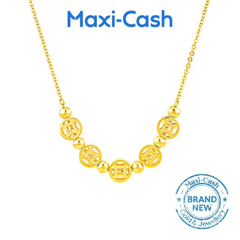 Coins of Fortune Necklace in 916 Gold