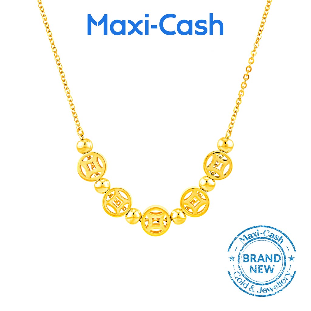 Coins of Fortune Necklace in 916 Gold
