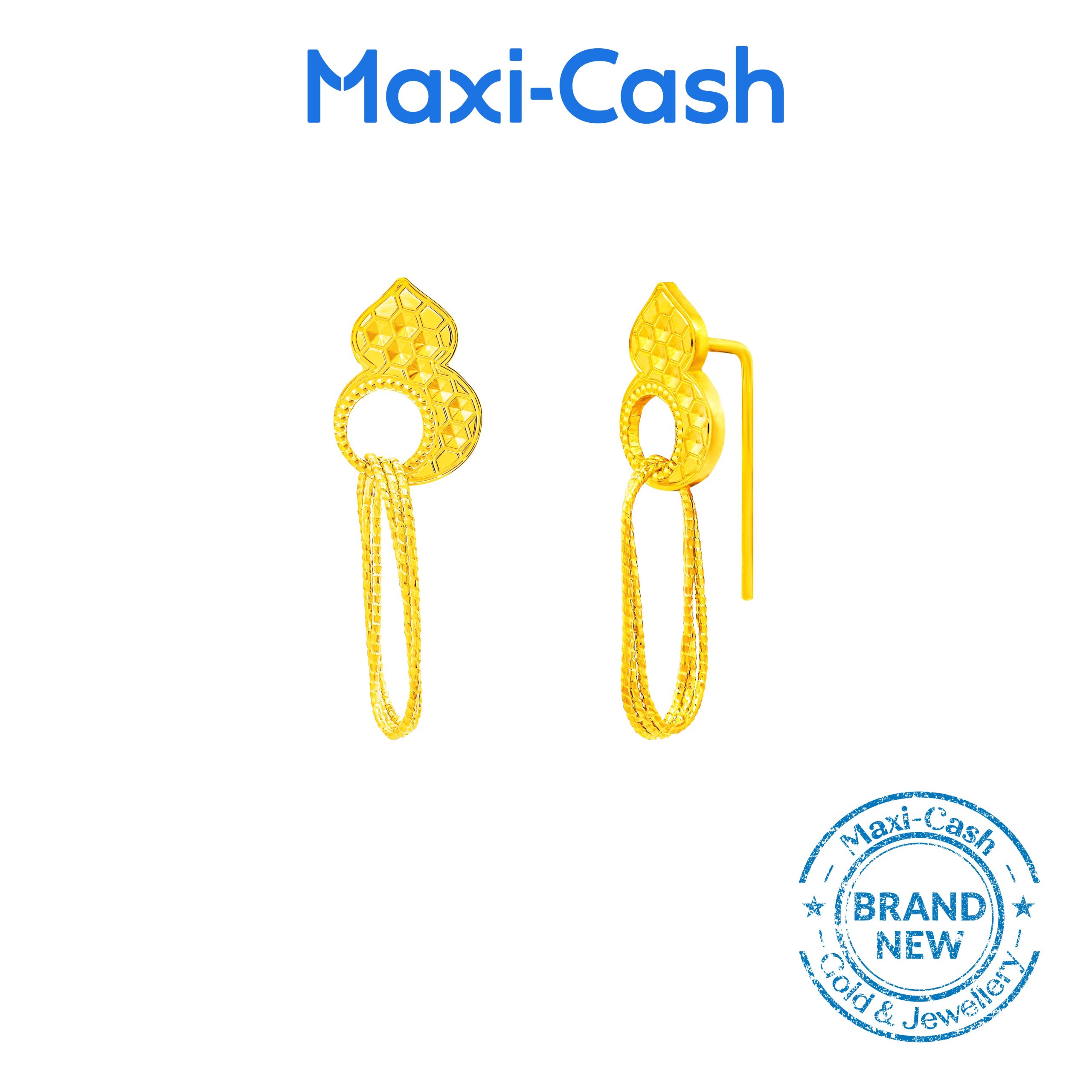 Treasure Gourd (Hulu) Earrings in 999 Gold