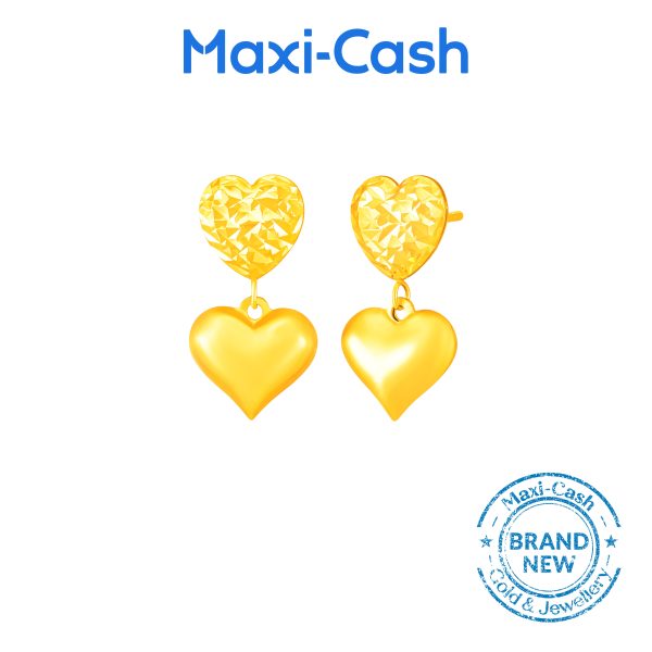 Sweetheart Love Earrings in 916 Gold