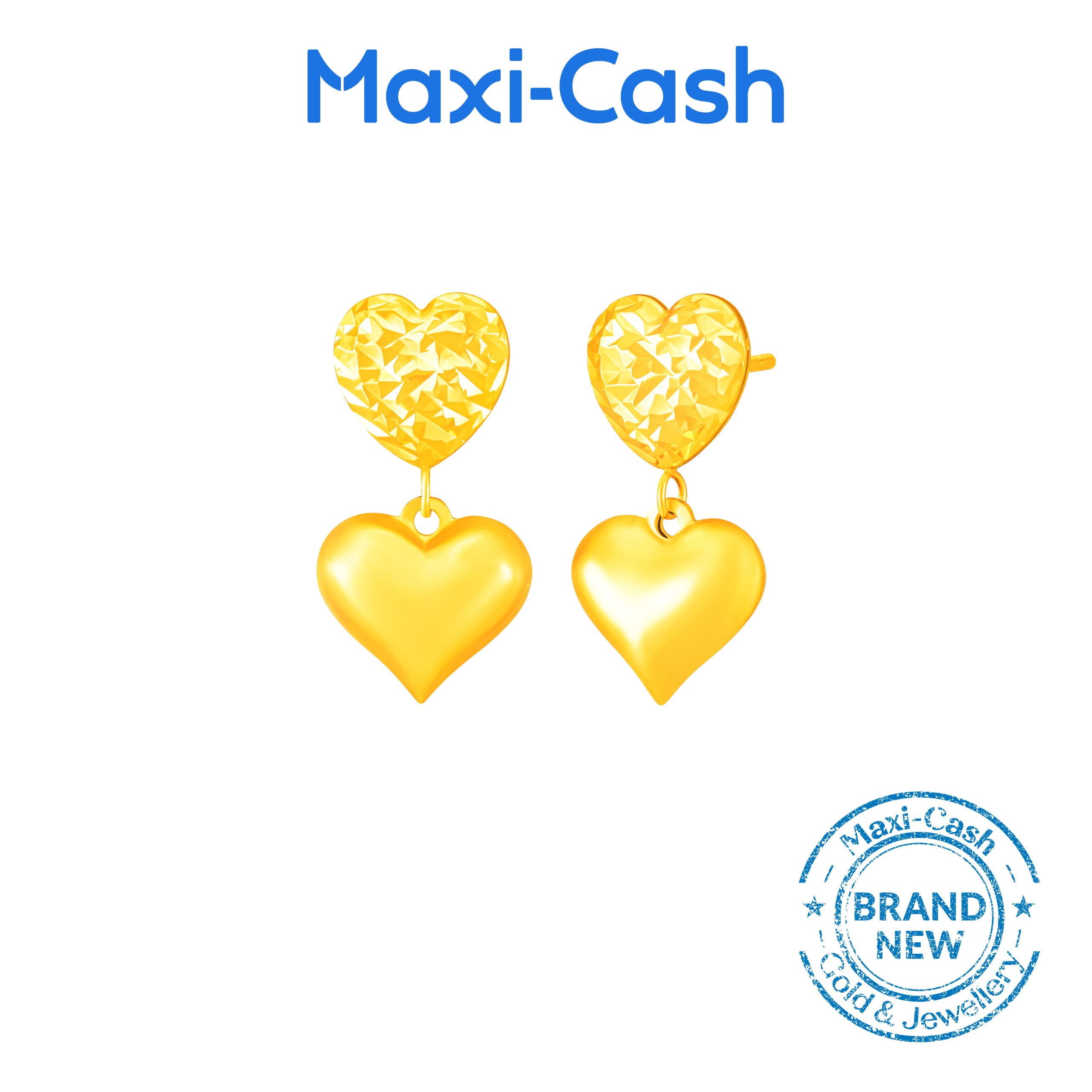 Sweetheart Love Earrings in 916 Gold