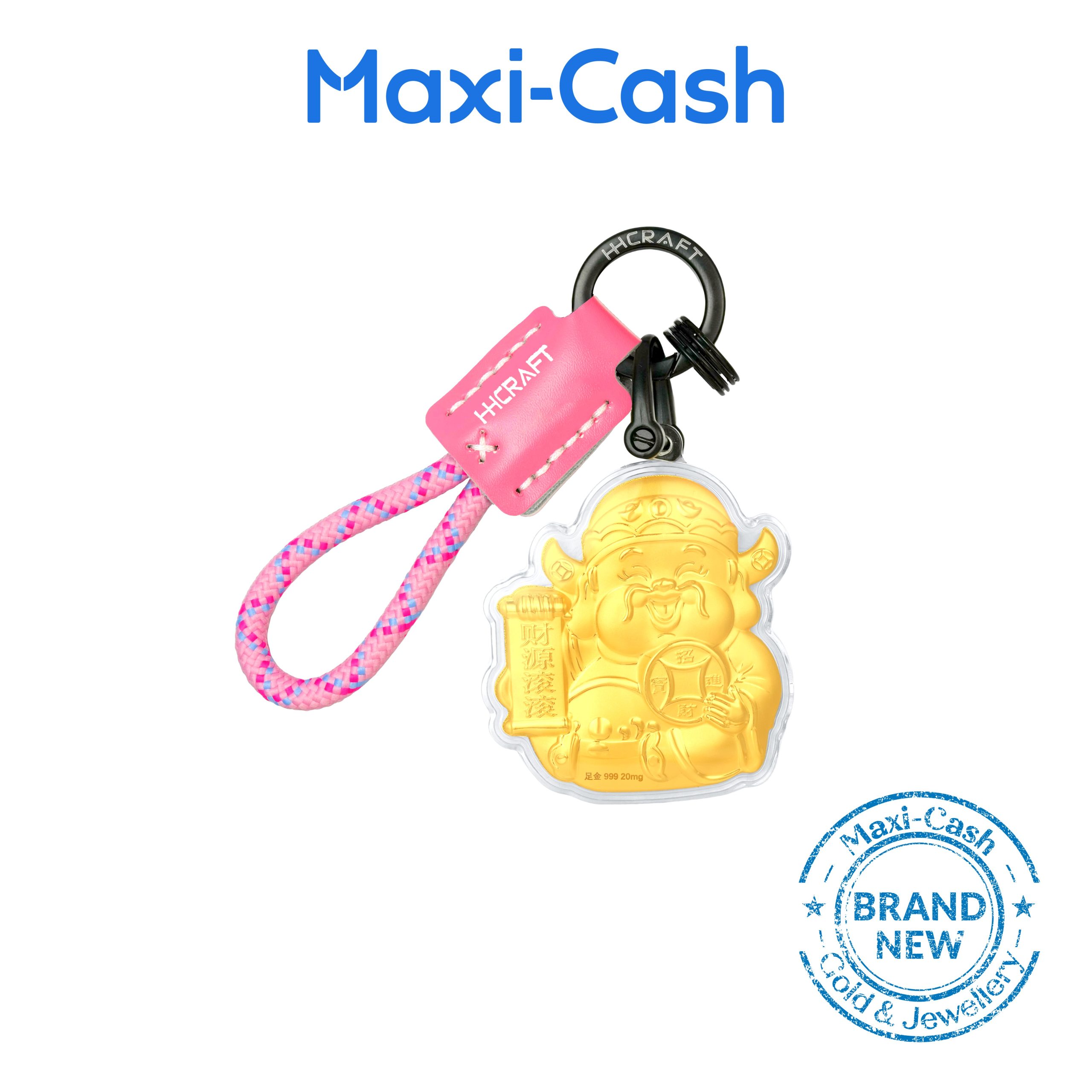 God Of Fortune (Abundant Wealth) Key Ring in 999 Gold